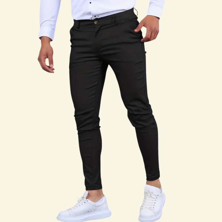 Men's Slim Fit Tapered Trousers — Ankle Length