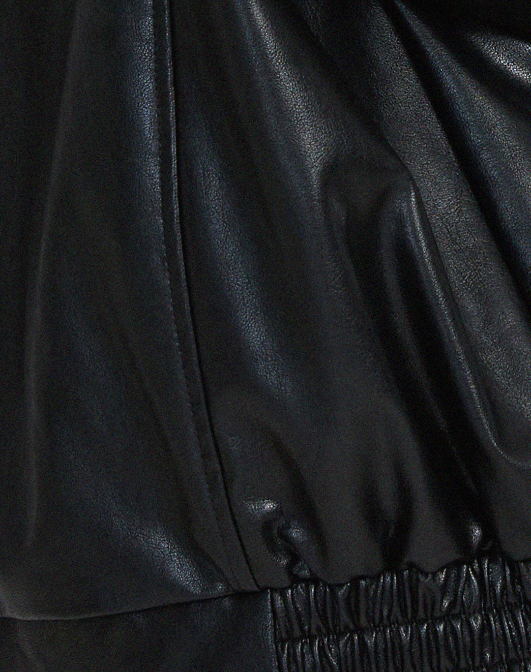 Jada - Women's Oversized Leather Zip Jacket With Collar