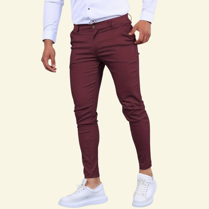 Men's Slim Fit Tapered Trousers — Ankle Length