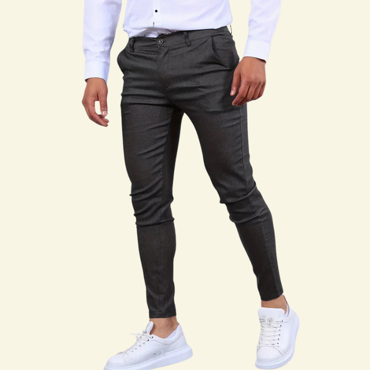 Men's Slim Fit Tapered Trousers — Ankle Length