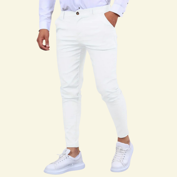 Men's Slim Fit Tapered Trousers — Ankle Length