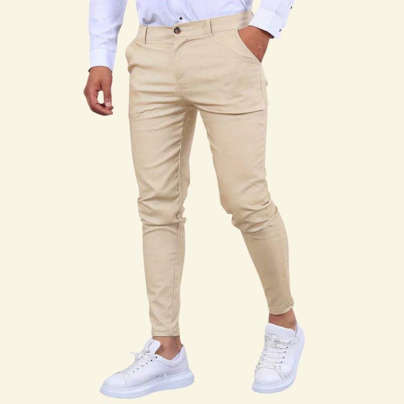 Men's Slim Fit Tapered Trousers — Ankle Length