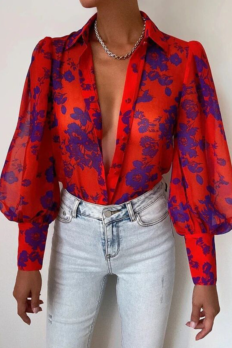 Fiona | Floral Puff Sleeve Blouse for Women