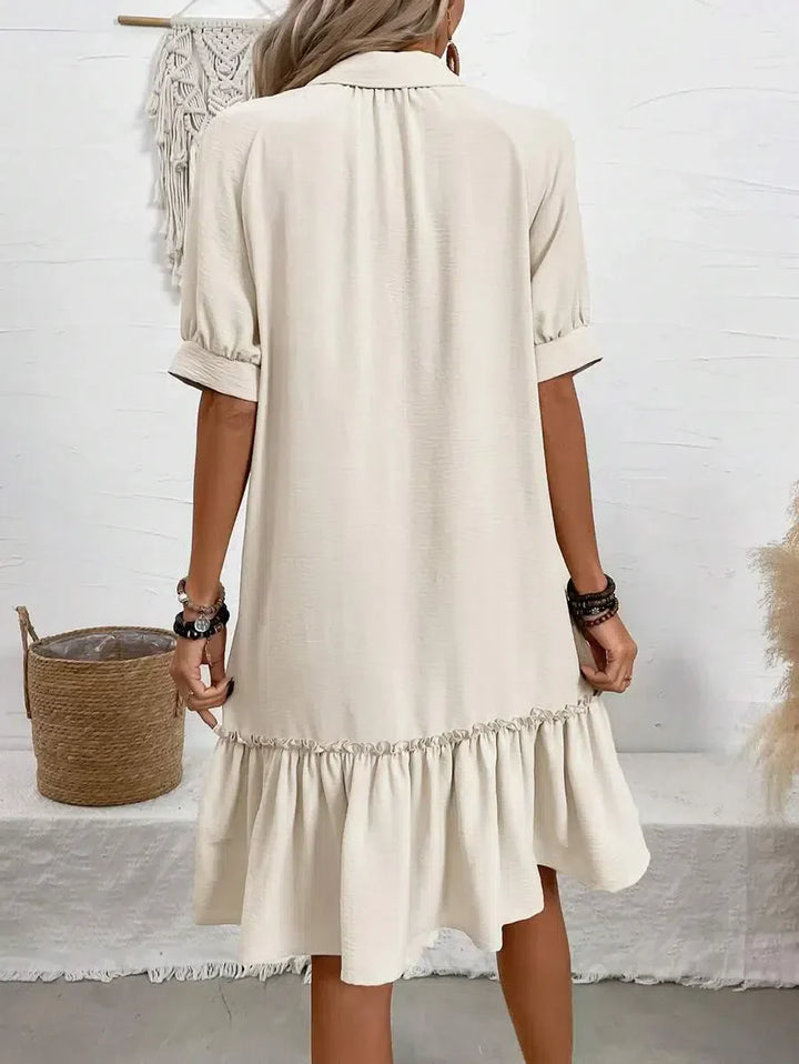 Sophia | Button-Down Ruffle Hem Dress
