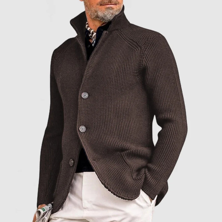 Chris - Men’s Collared Cardigan with Tailored Fit