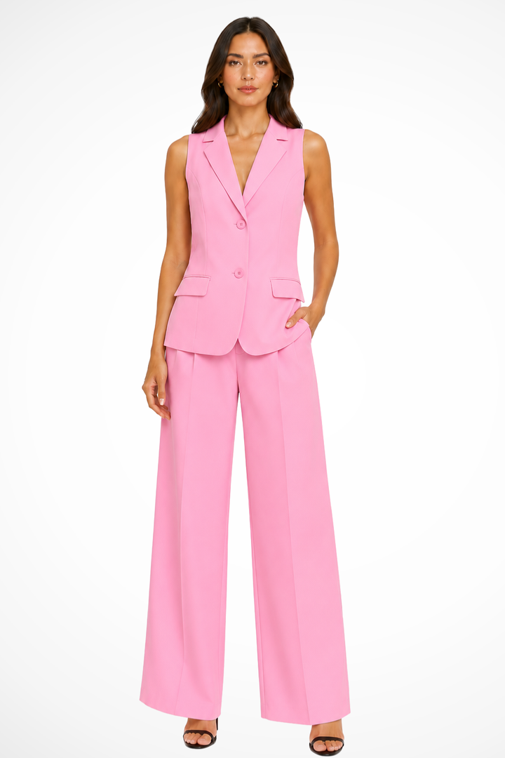 Vanity - Women’s Halter-Neck Waistcoat & Wide-Leg Trouser Set