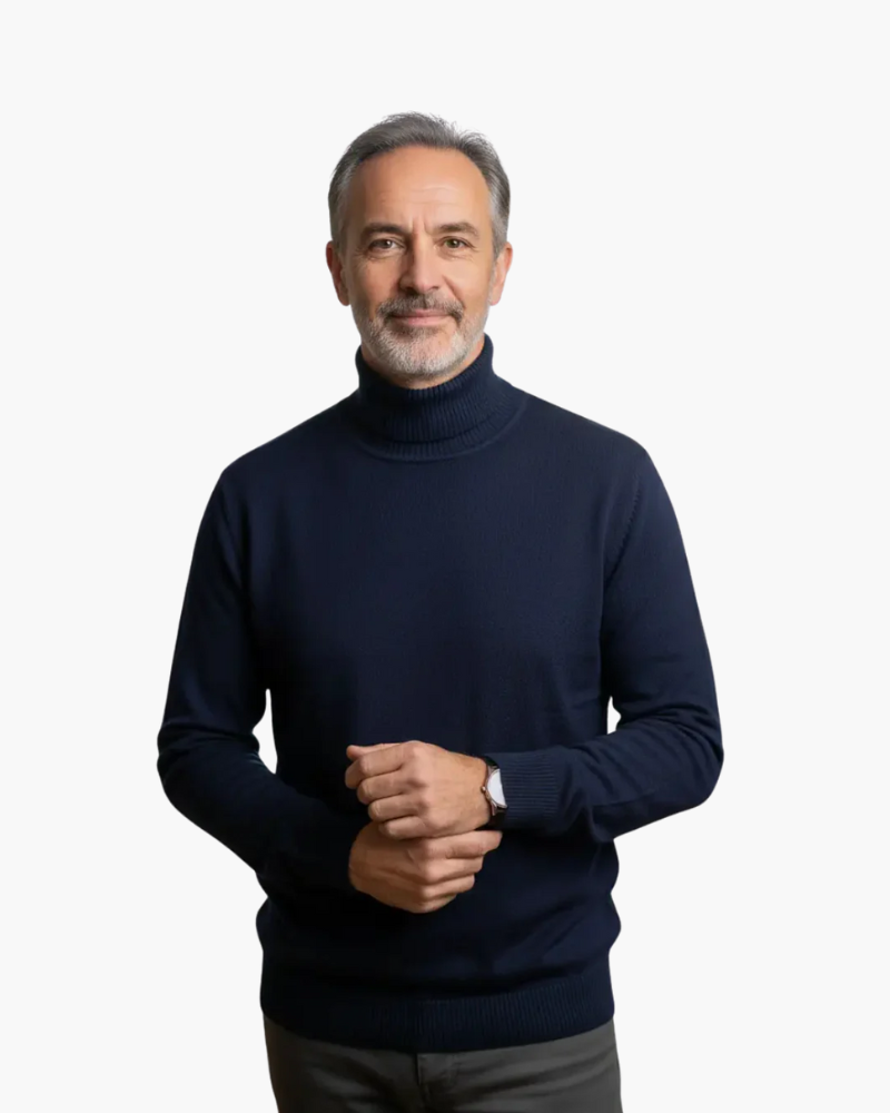 Men's Turtleneck Sweater - Stretch Regular Fit