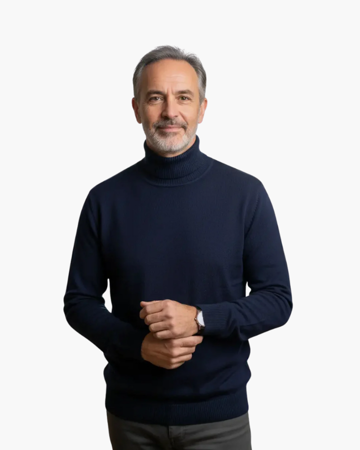 Men's Turtleneck Sweater - Stretch Regular Fit