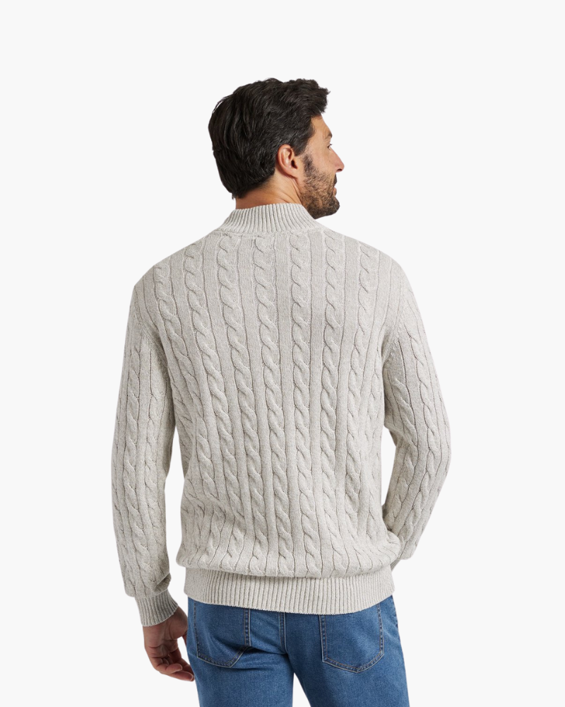 Rowan - Men’s Half-Zip Fine-Knit Jumper with High Collar
