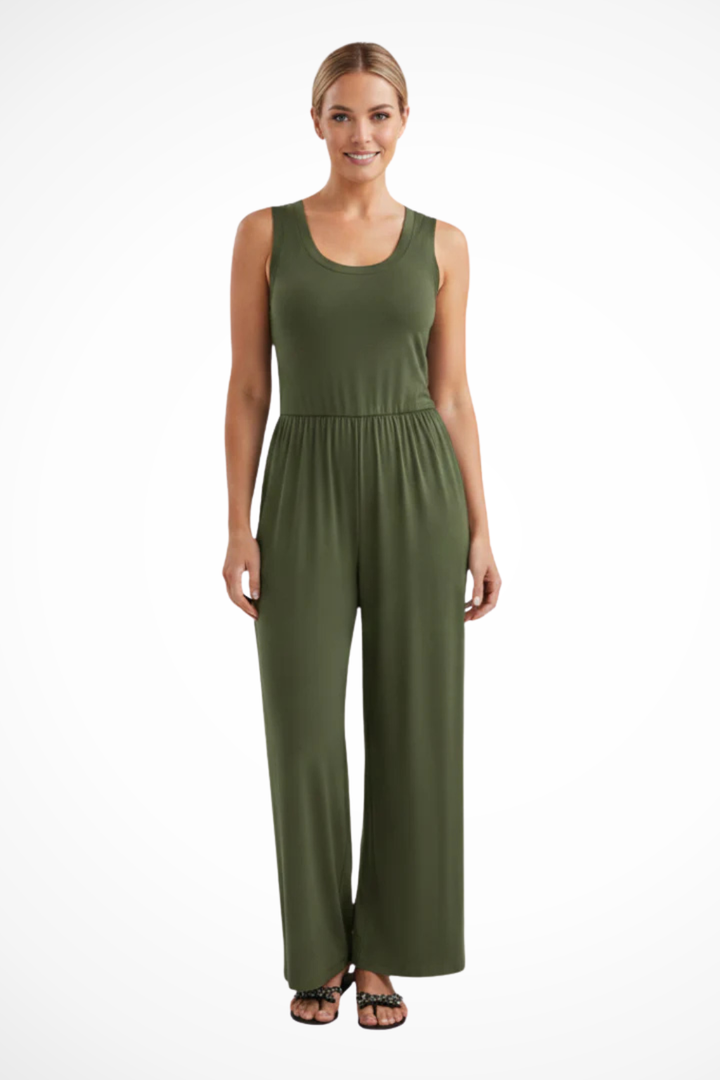 Blythe - Women’s Sleeveless Wide-Leg Jumpsuit with Side Pockets