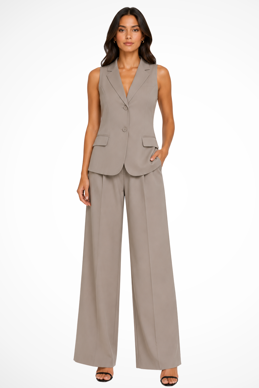 Vanity - Women’s Halter-Neck Waistcoat & Wide-Leg Trouser Set