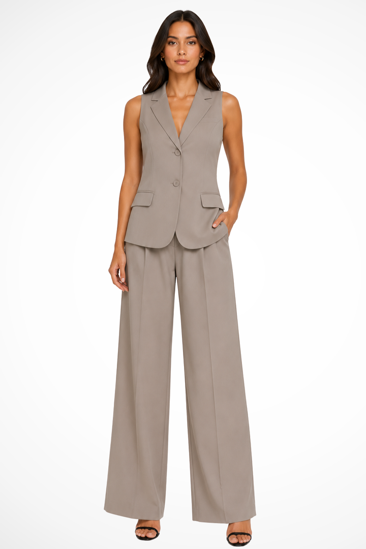 Vanity - Women’s Halter-Neck Waistcoat & Wide-Leg Trouser Set