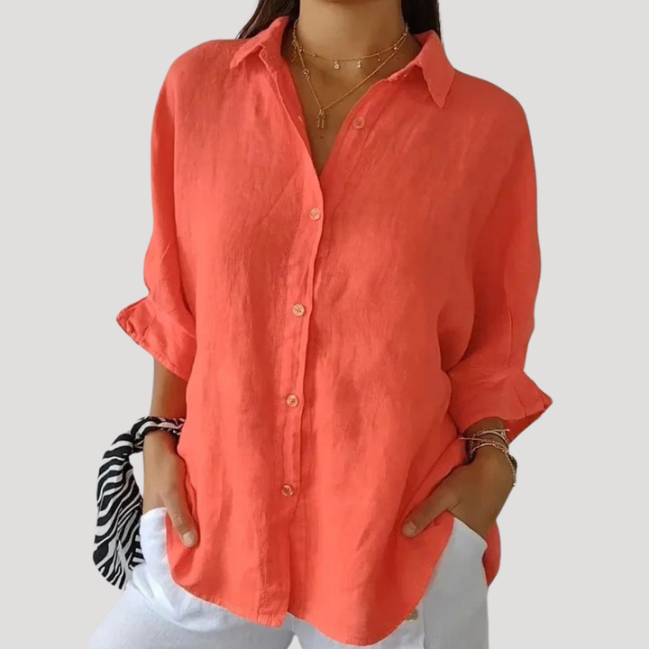 Isa - Lightweight Longline Button-Down Shirt