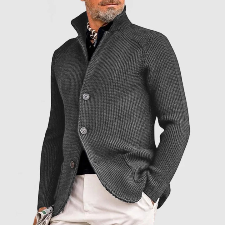 Chris - Men’s Collared Cardigan with Tailored Fit
