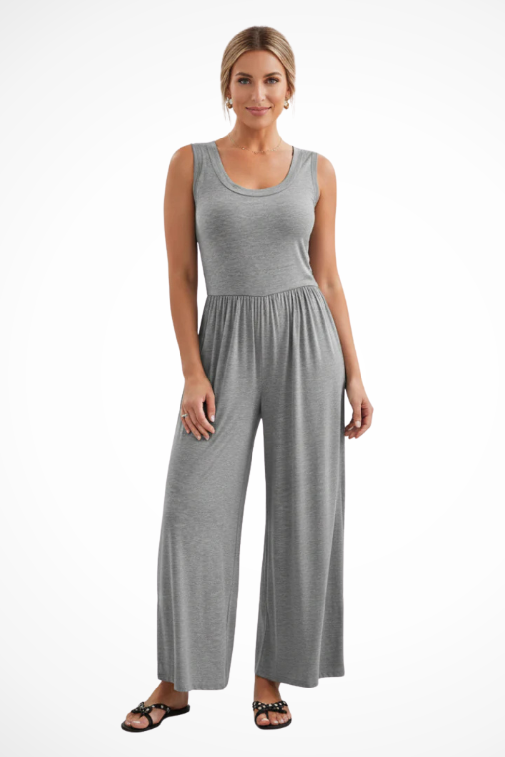 Blythe - Women’s Sleeveless Wide-Leg Jumpsuit with Side Pockets