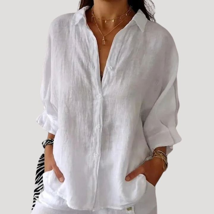 Isa - Lightweight Longline Button-Down Shirt