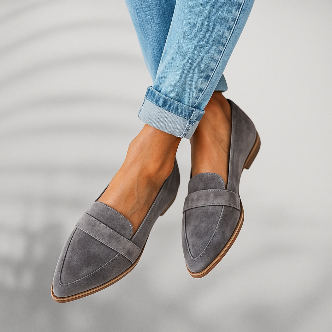 Arlette - Women’s Pointed-Toe Slip-On Loafers with Front Strap