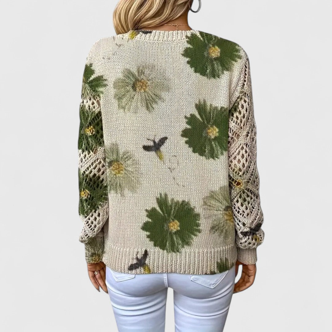 Ivy - Elegant sweater with floral pattern