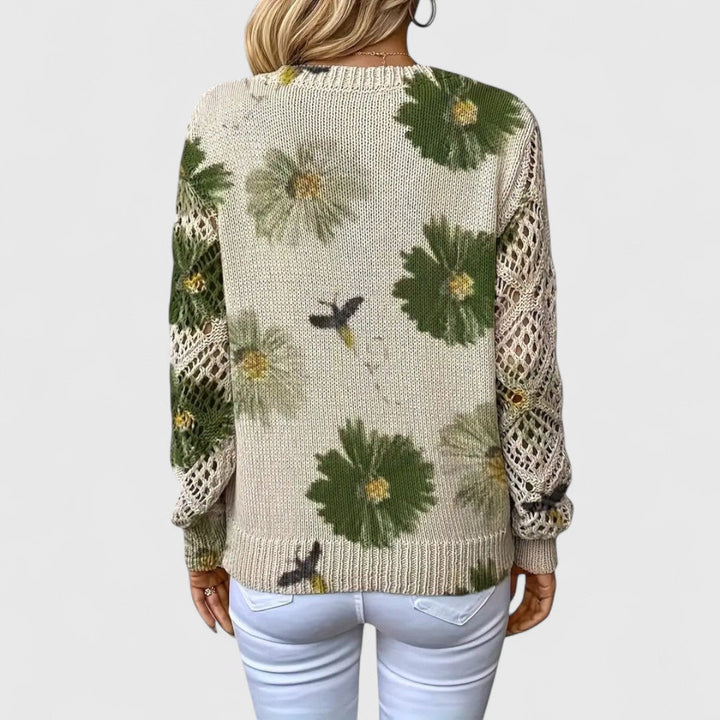 Ivy - Elegant sweater with floral pattern