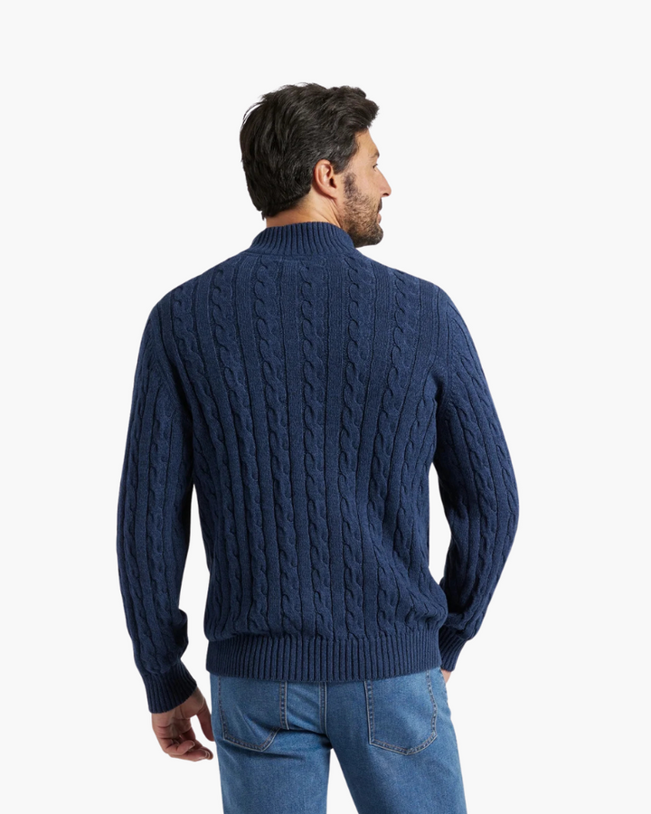 Rowan - Men’s Half-Zip Fine-Knit Jumper with High Collar