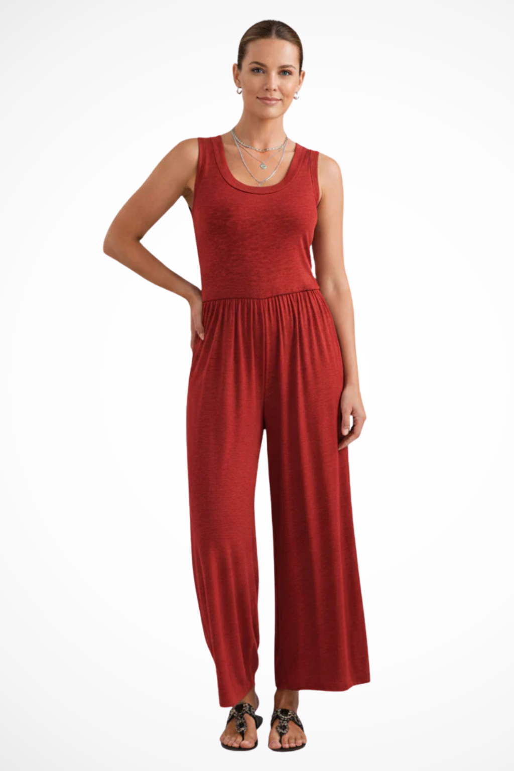 Blythe - Women’s Sleeveless Wide-Leg Jumpsuit with Side Pockets