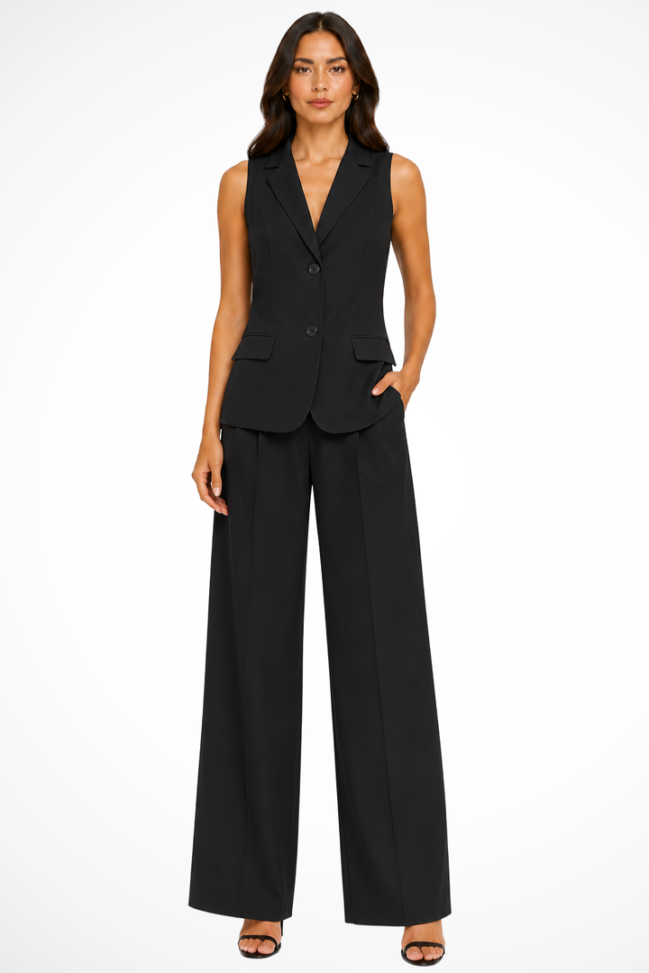 Vanity - Women’s Halter-Neck Waistcoat & Wide-Leg Trouser Set