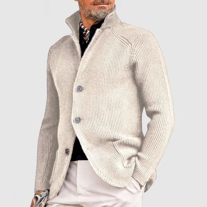 Chris - Men’s Collared Cardigan with Tailored Fit