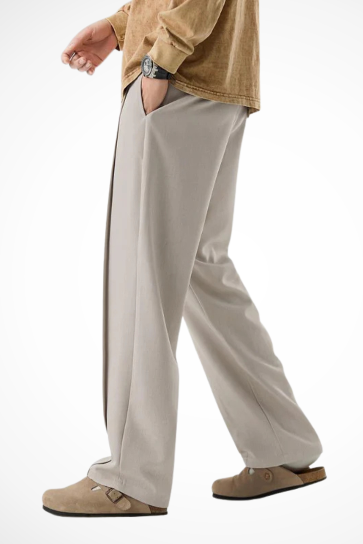 Jordi - Men Front Pleat Wide Leg Tailored Trousers
