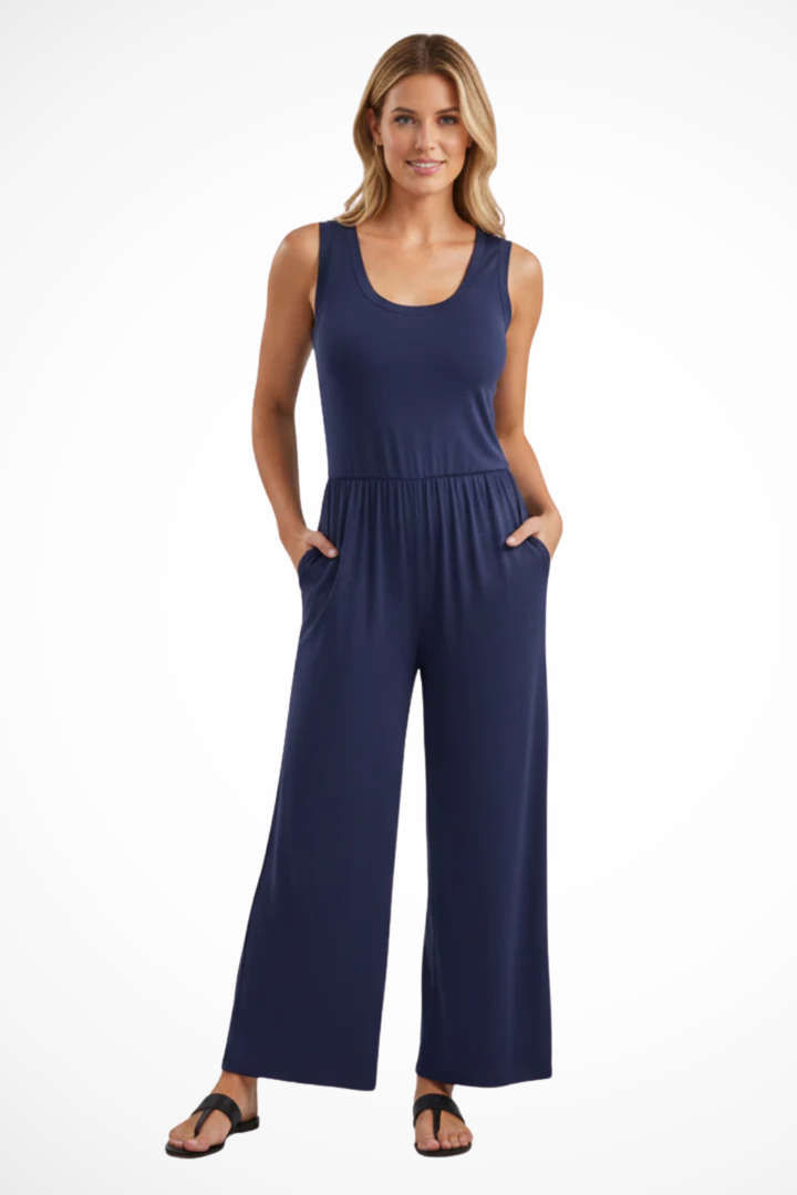Blythe - Women’s Sleeveless Wide-Leg Jumpsuit with Side Pockets