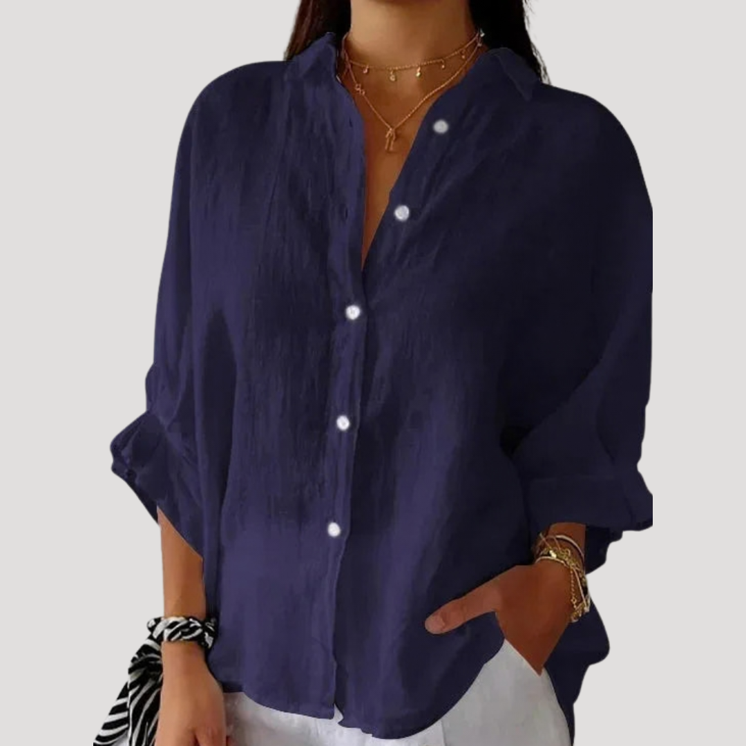 Isa - Lightweight Longline Button-Down Shirt