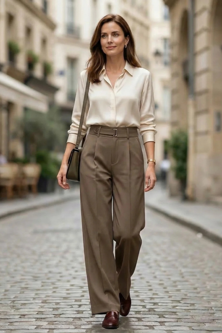 Arabella - Women’s High-Waisted Pleated Wide-Leg Trousers