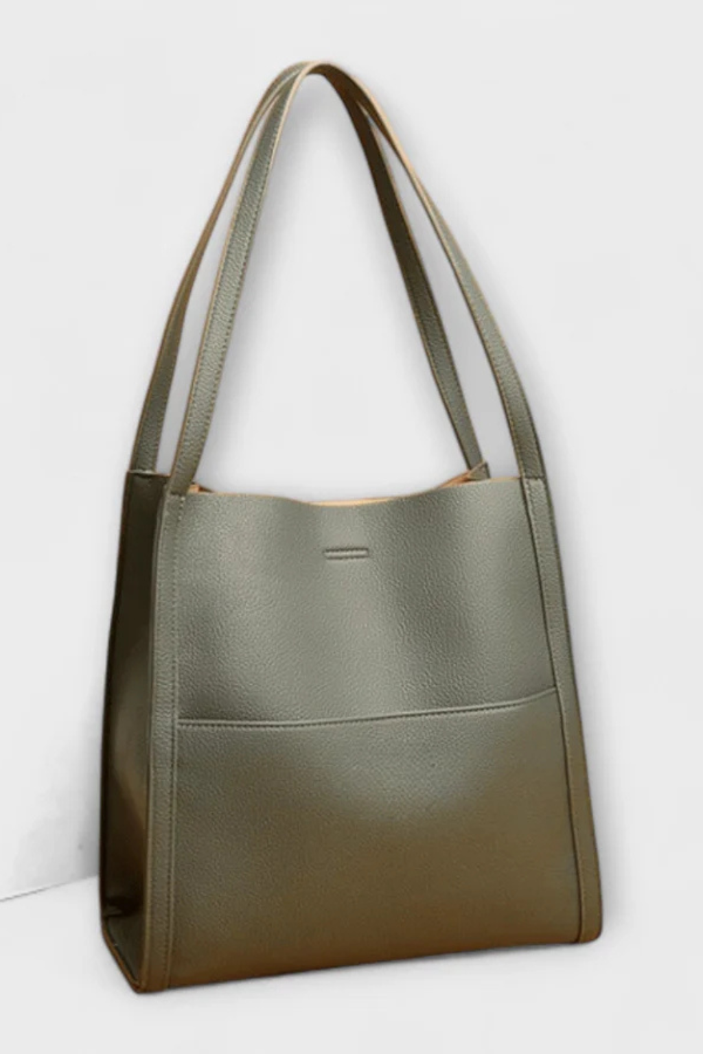 Nea - Women’s Structured Textured Tote Bag with Front Pocket