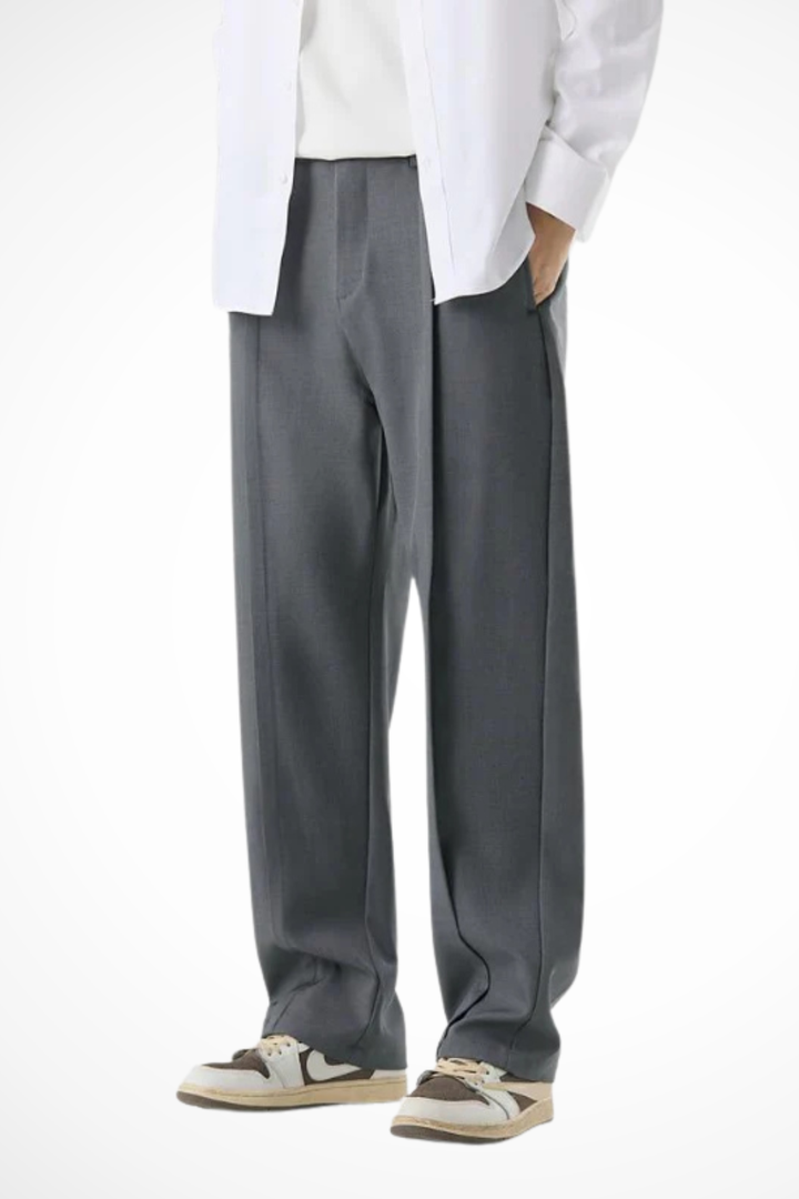 Jordi - Men Front Pleat Wide Leg Tailored Trousers