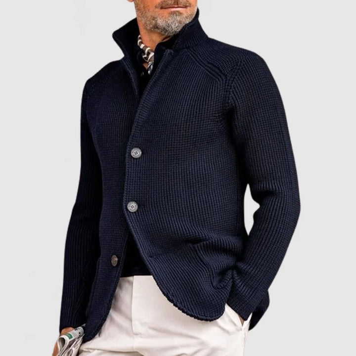 Chris - Men’s Collared Cardigan with Tailored Fit