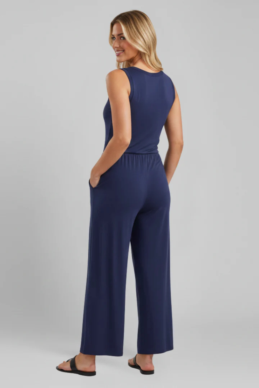Blythe - Women’s Sleeveless Wide-Leg Jumpsuit with Side Pockets