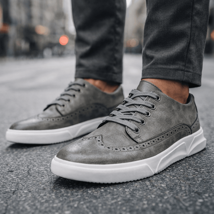 Calvin - Men’s Brogue-Detail Lace-Up Trainers with Cushioned Sole