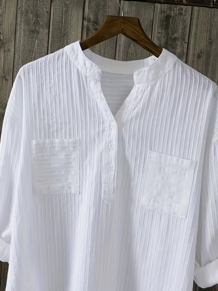 Katie – Textured Pocket Detail Blouse