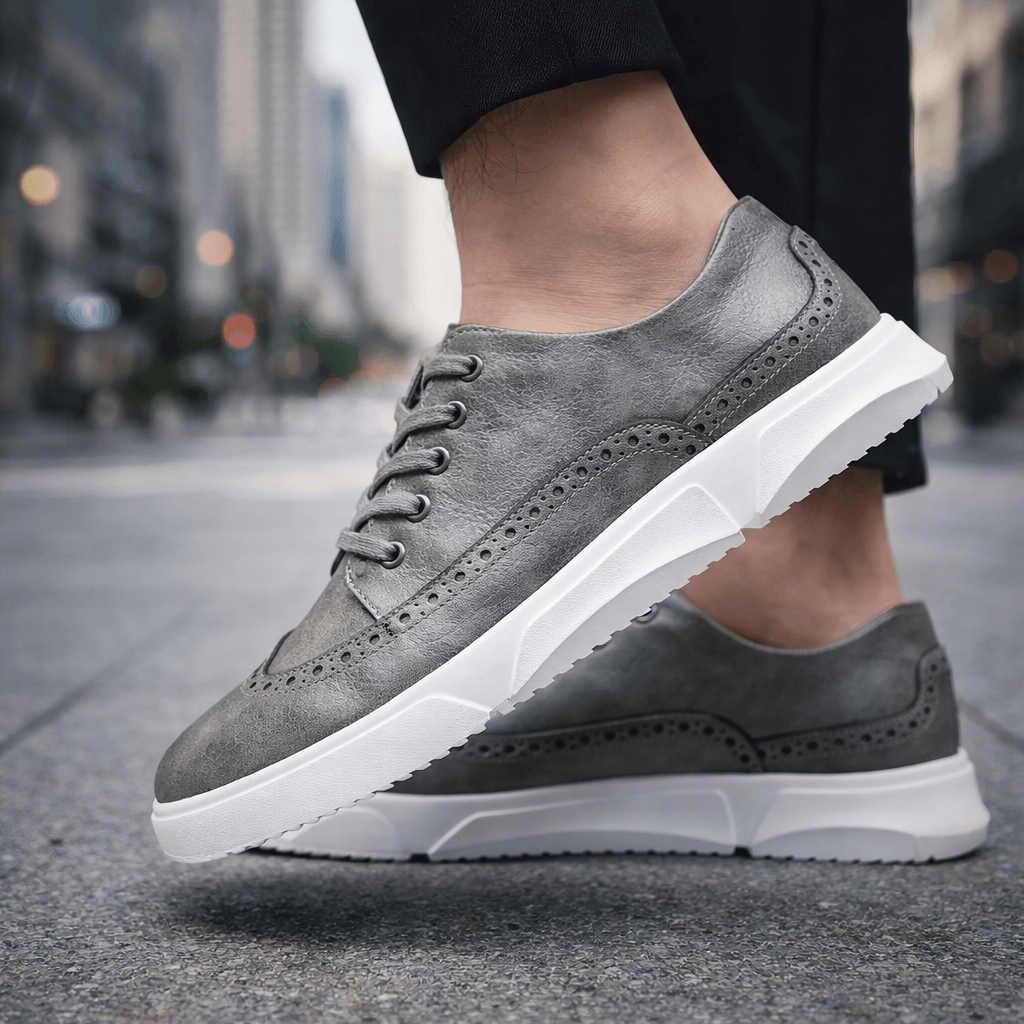 Calvin - Men’s Brogue-Detail Lace-Up Trainers with Cushioned Sole