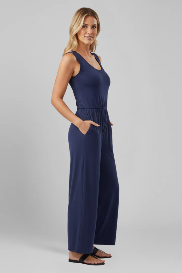 Blythe - Women’s Sleeveless Wide-Leg Jumpsuit with Side Pockets