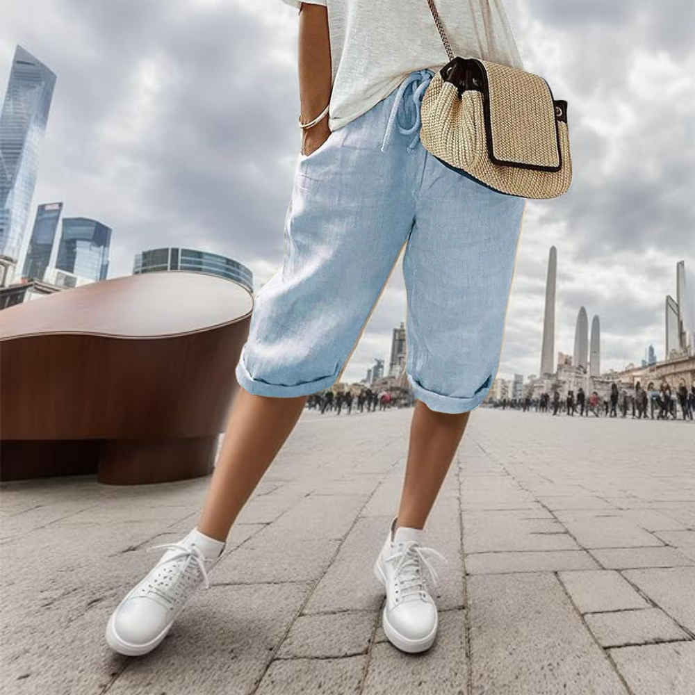 Rose | Cotton Linen Ladies Shorts