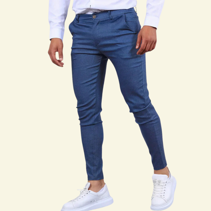 Men's Slim Fit Tapered Trousers — Ankle Length