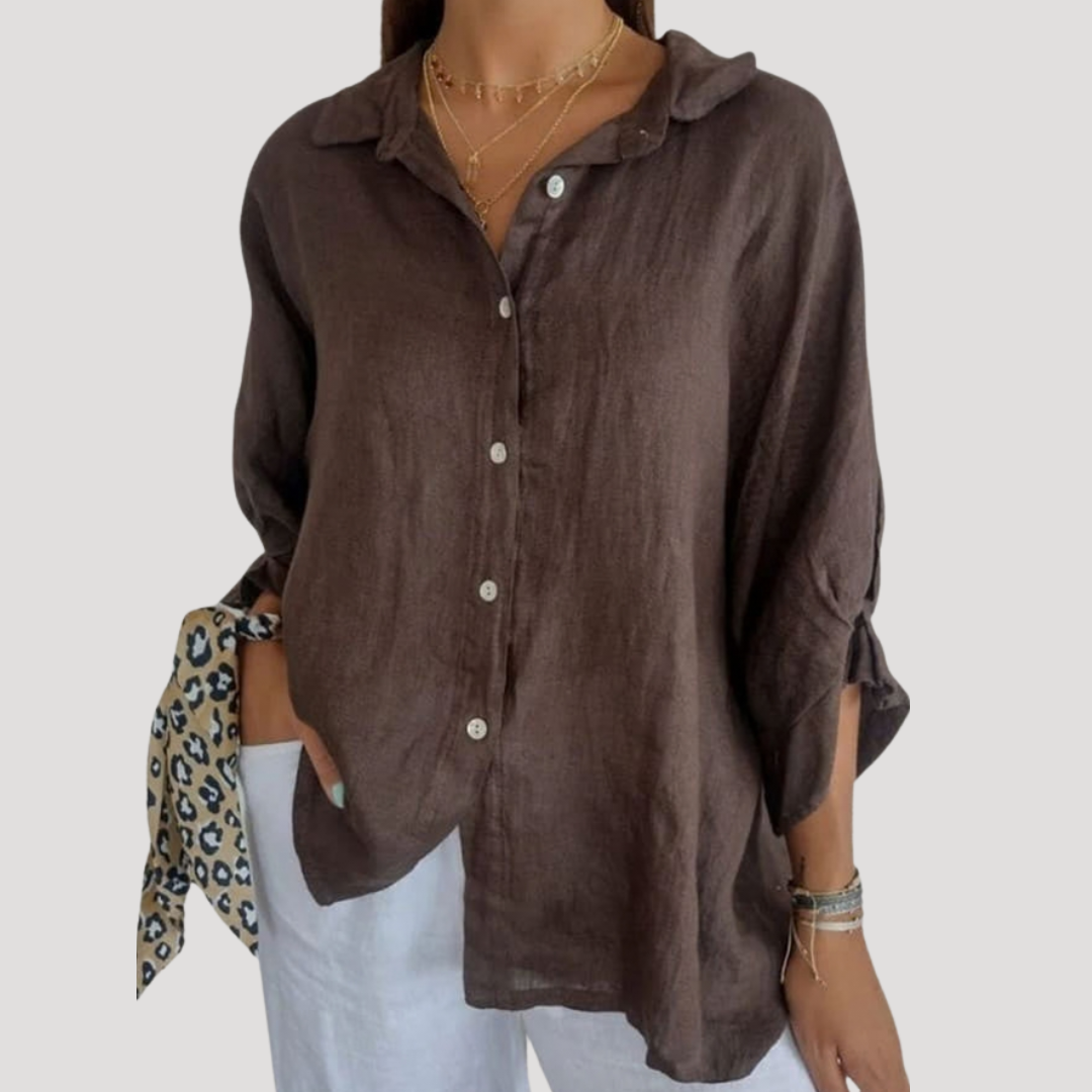 Isa - Lightweight Longline Button-Down Shirt
