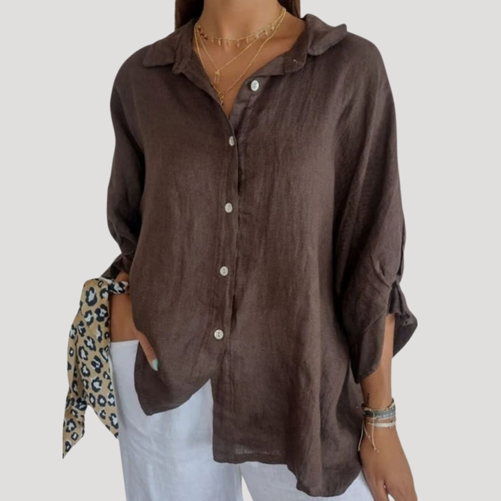 Isa - Lightweight Longline Button-Down Shirt