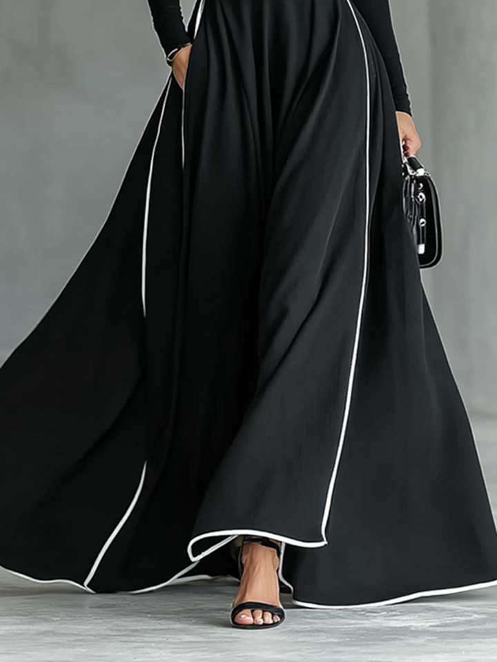Romilly – Long-Sleeved Maxi Dress with Slim Belt
