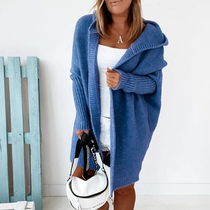 Anna Mae - Women's Casual Long Hooded Cardigan