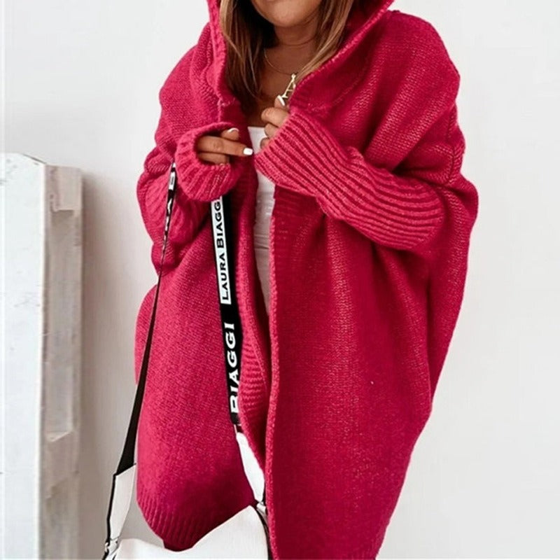 Anna Mae - Women's Casual Long Hooded Cardigan
