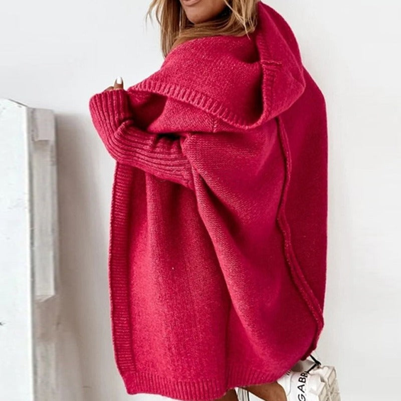 Anna Mae - Women's Casual Long Hooded Cardigan