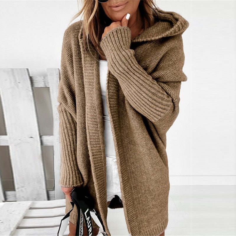 Anna Mae - Women's Casual Long Hooded Cardigan