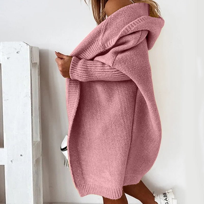 Anna Mae - Women's Casual Long Hooded Cardigan