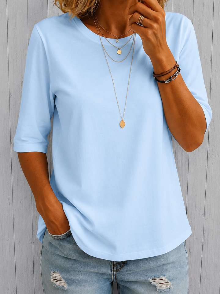 Elvira - Women’s Relaxed-Fit T-Shirt with Longer Half Sleeves